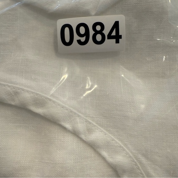 FLAX Long Tunic Top White 100% Linen Size P XS  Long Sleeves Summer Lagenlook - Picture 8 of 8